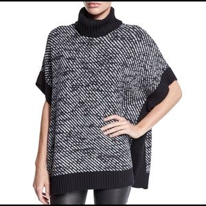 Black and white poncho